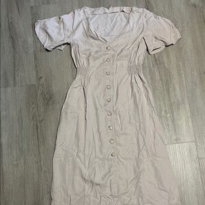 Smash + Tess Blush Button-Down Midi Dress